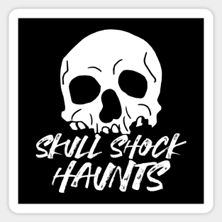 Haunting Shadows: Striking Halloween Skull Design Sticker